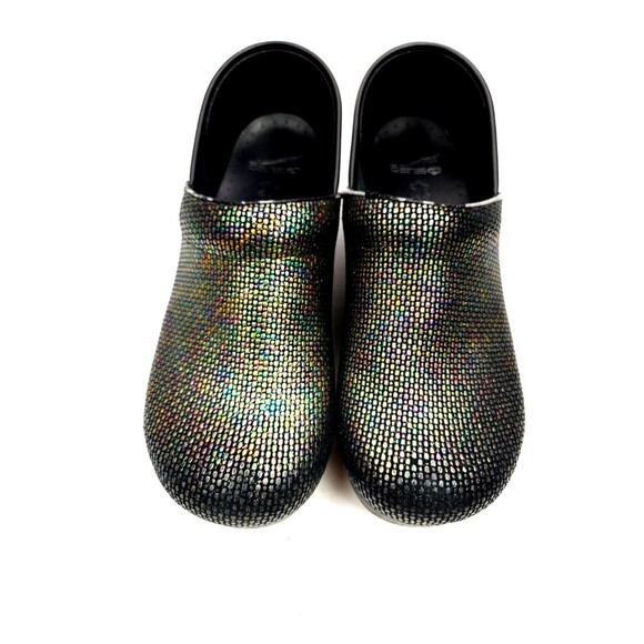 Dansko Black Iridescent Clogs Size 40 (US 9.5-10) Bead Texture - Picture 5 of 12